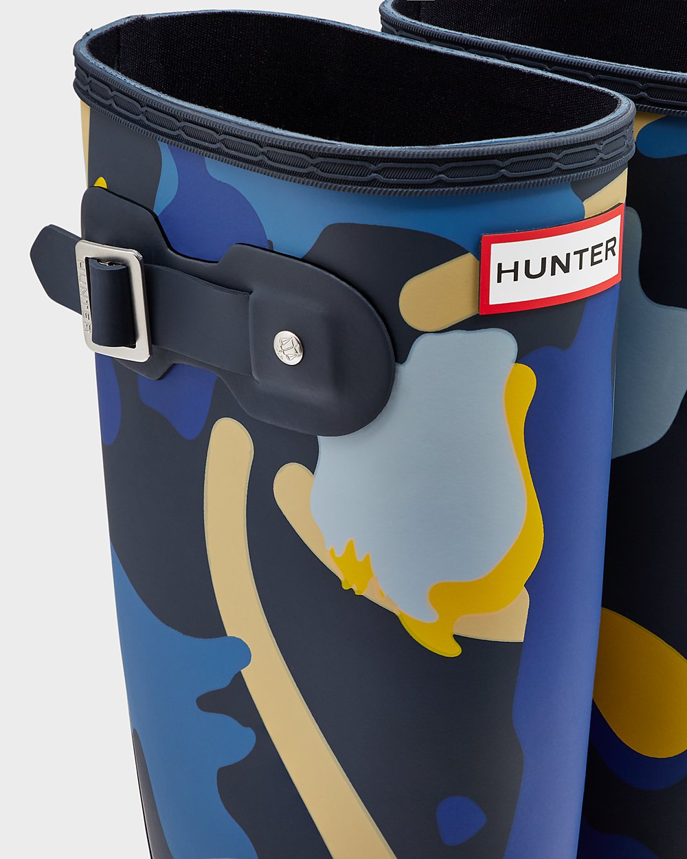 Hunter Original Rockpool Camo Tall Rain Boots - Cheap Online Womens Navy Camo - CFMUET524